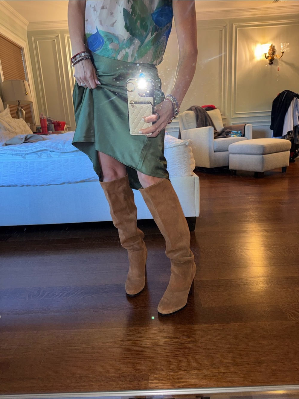 Sam Edelman Slouchy Over-the-Knee Suede Boots in Cognac VICTORIA 7.5